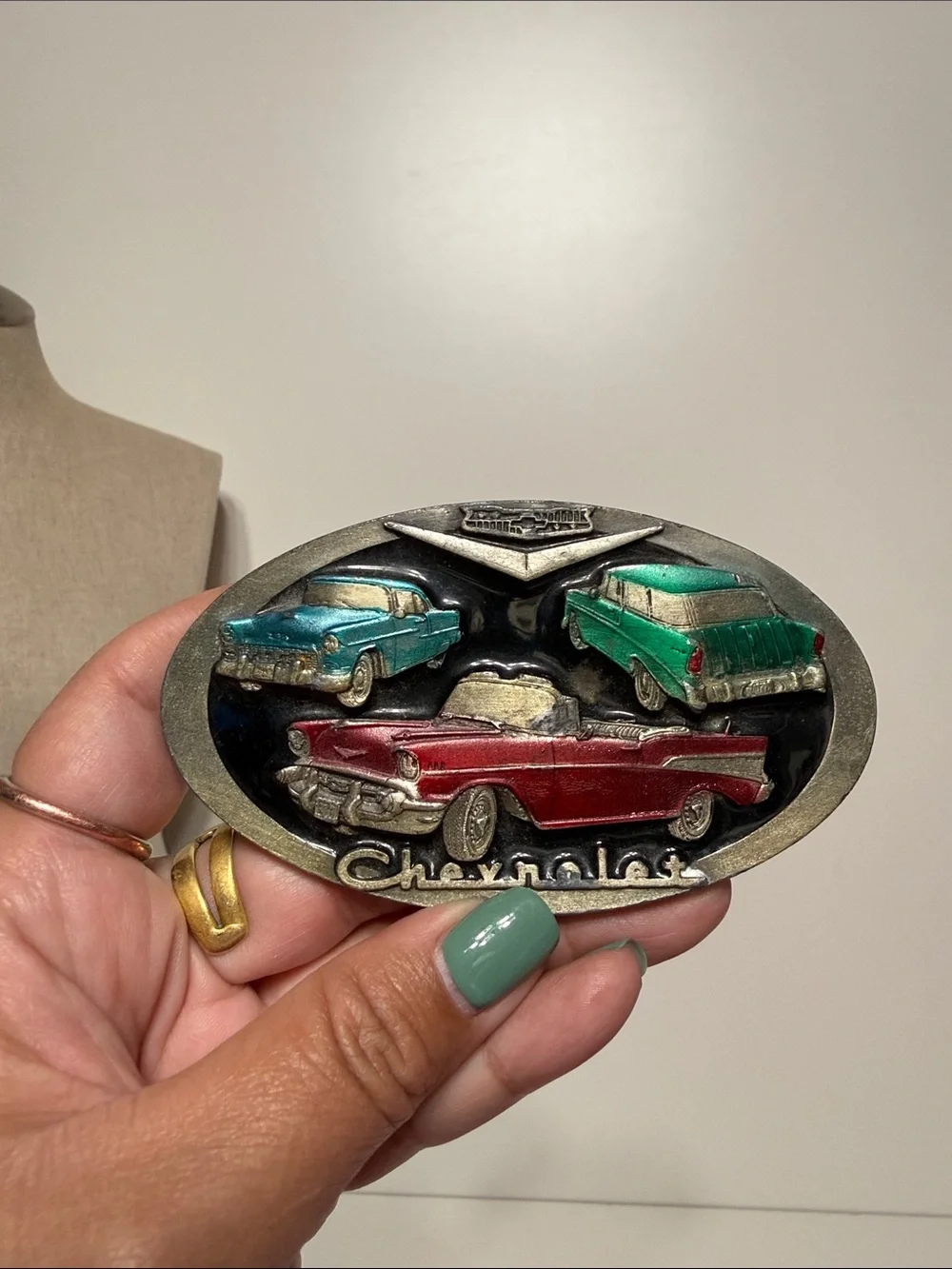 Vintage Chevrolet Belt Buckle Produced by 1988 C+J Inc. Made in USA